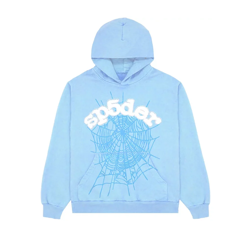 Sp5der Baby Blue Web Hoodie