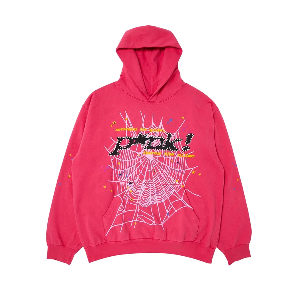 Sp5der Pink Web Hoodie