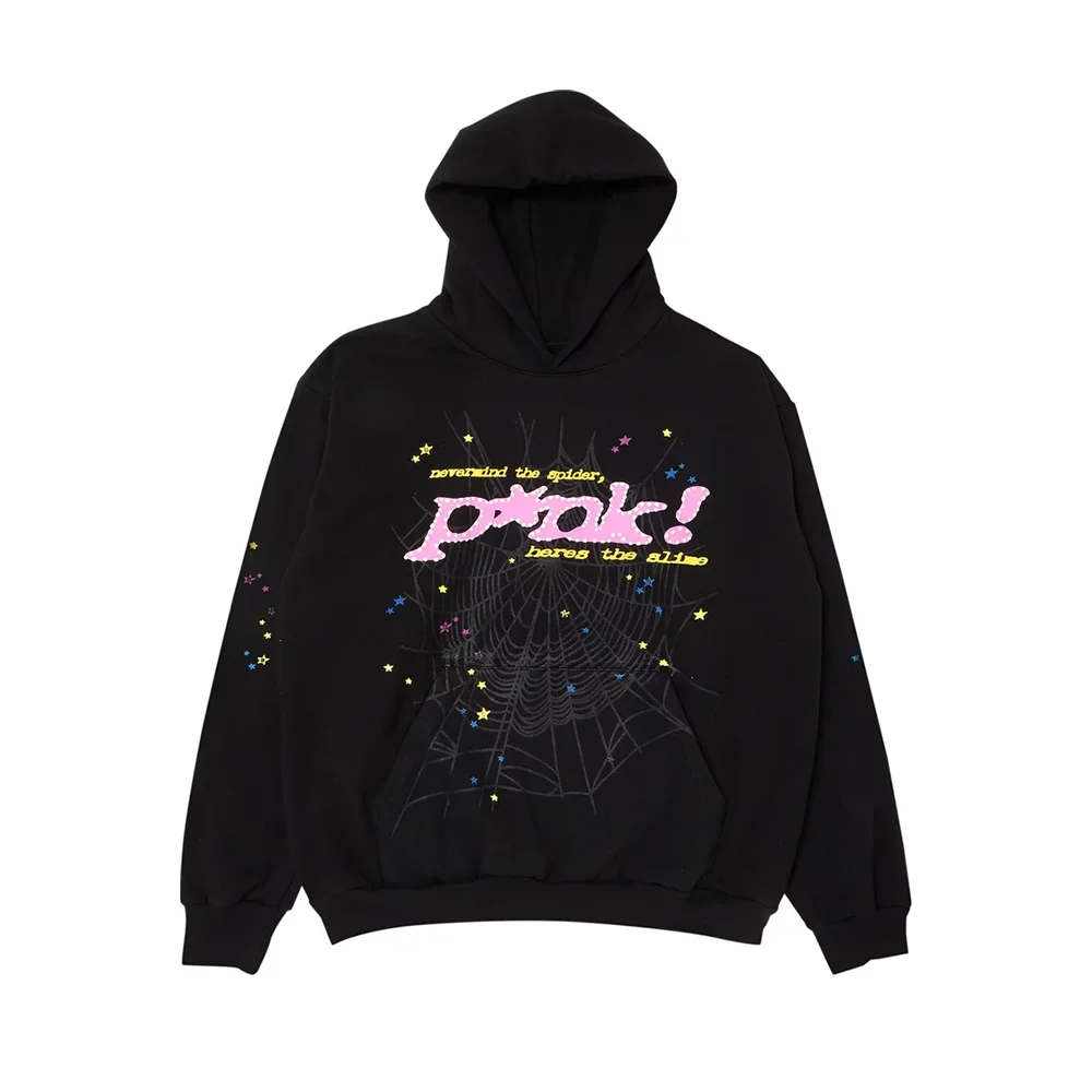 Sp5der Black P*nk Web Hoodie